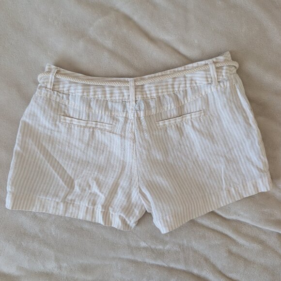 Cynthia Rowley 100% linen striped shorts - Picture 4 of 8
